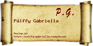 Pálffy Gabriella névjegykártya